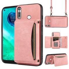 Capa de telefone para Moto G Fast 2020 capa carteira com alça de ombro transversal e porta-cartão de crédito de couro bolso fino suporte acessórios celular flip Motorola GFast XT2045-3 meninas