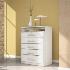 Cômoda 5 Gavetas com Espaço TV e Dvd Triunfo - Demóbile, Branco