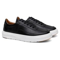 Tênis Masculino Em Couro Branco Casual Básico Estiloso - onix shoes, P