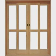Porta de Correr Madeira 4 Folhas Madersilva 2,15mx1,60mx14cm