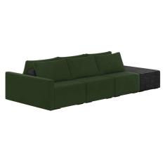 Sofá Ilha 3 Lugares Living 312cm Modulado Lary Veludo Verde Pu Pto K01 - D'rossi