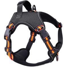 Peitoral Antipuxão Colete Resistente Cães Fortes MADOG Power Laranja (tamanho M)