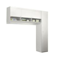 Guarda Roupa Infantil Eloisa 1 Porta Com Modulo Aéreo Branco Brilho - Phoenix Baby