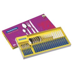 Faqueiro com Lâminas em Aço Inox 24 Peças New Kolor Tramontina