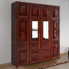 Guarda-Roupa Casal Campo Grande 8 Portas 2 Gavetas com Espelho Mel - R