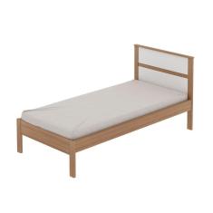 Cama De Solteiro Para Colchão 88 X 188 Cm Multimóveis Vcr35008 Amêndoa/Branco Amêndoa/Branco
