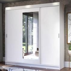 Guarda-Roupa Casal Madesa Istambul 3 Portas de Correr com Espelho 3 Ga