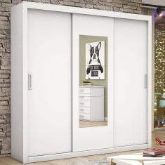 Guarda-roupa Bahia Com Espelho Branco Carioca Móveis Branco