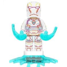 Boneco Bloco De Montar Iron Man Branco Mk50 Homem De Ferro