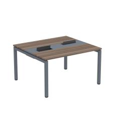 Mesa Plataforma Dupla com Pé de Aço para Coworking 130x120 Pdc13/12/2p Walnut/Grafito