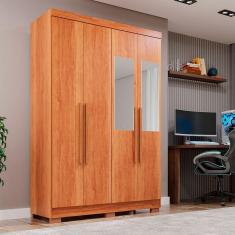 Guarda-roupa Casal 4 Portas Espelho 2 Gavetas Recife Sallêto Cinamomo