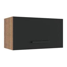 Armário Aéreo Madesa Agata 60 cm 1 Porta Basculante - Rustic/preto