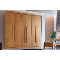 Guarda Roupa Solteiro Hawaii 6 Portas E 2 Gavetas Naturale - Rufato