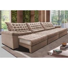 Sofá Retrátil e Reclinável 3,85m Molas Ensacadas Cama inBox Big Space 
