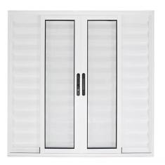 Janela de Alumínio Branco Veneziana de Correr 6 Folhas Suprema Sem Gra