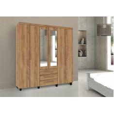 Roupeiro / Guarda Roupas 6 Portas Com Espelhos nas 2 Portas Centrais +