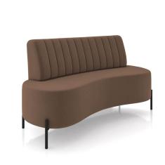 Sofá 2 Lugares Living 135cm Pé Ferro Pto Maraú Veludo Marrom K01 - D\`rossi