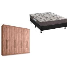Cama Box Casal + Colchão D33 Ortobom + Guarda Roupa Master Vip 8.4 Ata