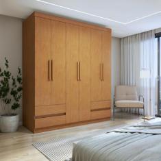 Guarda-roupa 6 Portas 4 Gavetas Zeus - Móveis Lopas