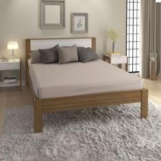 Cama de Casal Amendoa/Branco Cm8005 - Tecno Mobili, Moderno, Marrom Cl