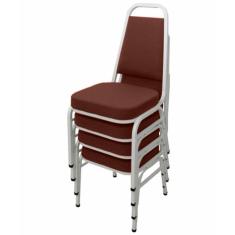 Kit com 4 Cadeiras Empilháveis Linha Hotel Plus Vermelho