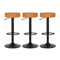 Kit 3 Banquetas Giratórias Viena Caramelo Caramelo