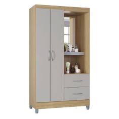 Guarda Roupa Solteiro Cordoba 2 Portas Damasco Off White - Poquema