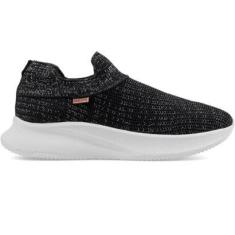 Tenis Anacapri Slip On Preto Malha Brilhosa-Feminino