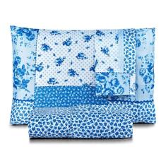 Jogo De Lençol Casal Box Tecido Patchwork 3 Peças Bouti - Bia Enxovais