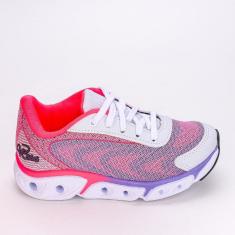 Tênis Infantil Esportivo Kidy Impulso Branco Lilás e Pink