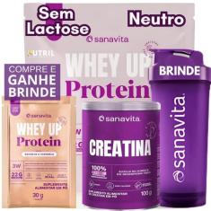 Whey Protein UP SANAVITA 3W Isolado Concentrado Hidrolisado + Creatina