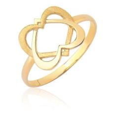 Anel Feminino Corações Laço Duplo Vazado 18k A506 - MAEHLER Arte Em Jo