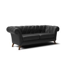 Sofá 3 Lugares Viena D07 230cm Base de Madeira Corano Preto - D'Rossi