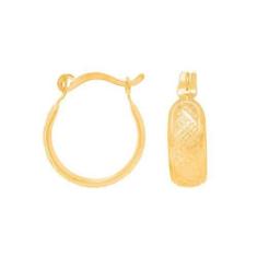 Brinco Rommanel Banhado Ouro Argola Larga Trabalhada, 0