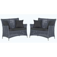 2 Sofás Área Externa Igapó Alumínio Pintura Fendi Corda Náutica Estofa