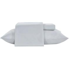 Jogo de Cama Queen de Poliéster Jolitex 300 Fios Toque de Seda Cinza 4