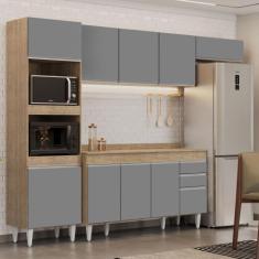 Armário de Cozinha Modulada 4 Peças CP11 Balcão com Tampo Castanho/Cin