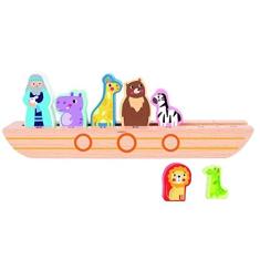 Jogo A Bordo da Arca de Noé Madeira TH351 Tooky Toy, Cor: Multicor