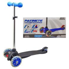 Patinete Infantil Com 3 Rodas E Leds Preto