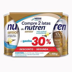 Nutren Senior Baunilha Suplemento Alimentar 2 Latas 740g cada e Ganhe 30% de Desconto na 2º Lata