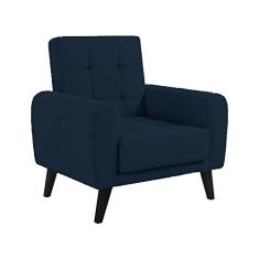 Poltrona Decorativa Lívia Suede Azul Escuro B254- Matrix