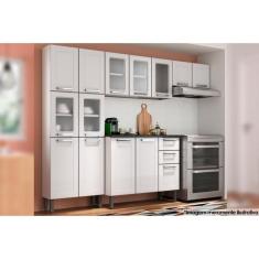 Cozinha Modulada Bertolini Múltipla 4 Peças (2 Armários + 1 Balcão + 1 Paneleiro) C4P83 Branco