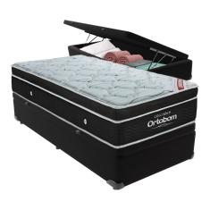 Cama+ Box com Bau Ortobom Colchão Solteiro com Molas Ensacadas