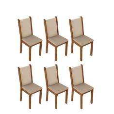 Kit 6 Cadeiras De Jantar 4291 Madesa Rustic/Crema/Pérola