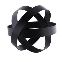 Escultura De Esfera Decorativa Preto em Metal 13 Cm D`rossi