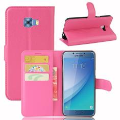 Capa para Samsung Galaxy C5 Pro – Capa flip carteira de couro PU para Samsung Galaxy C5 Pro, capa de proteção de telefone estilo empresarial, capa com [compartimentos para dinheiro e cartão] (JFC9-4)