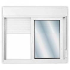 Janela de Alumínio Persiana Integrada 120x150cm com Vidro Liso Linha S
