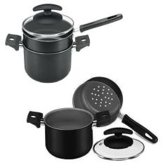 CUSCUZEIRA CALDEIRAO DE ALUMINIO BLACK COM TAMPA DE VIDRO Nº12 - FORTA