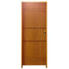 Kit Porta de Madeira Semi-Oca Belíssima 7 Rodam Padrão Imbuia - Lado E