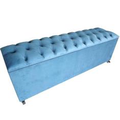 Recamier Baú King Capitone Vintage Suede Royal 180 Cm 100% Mdf - RBL